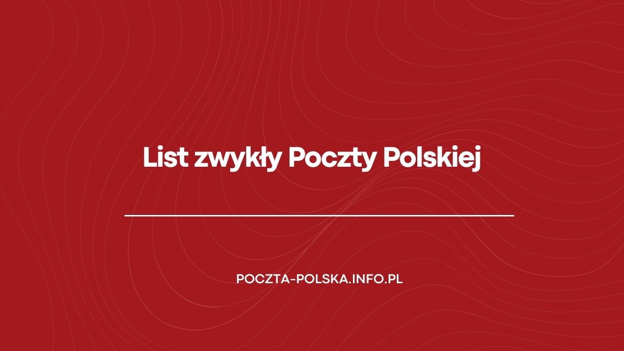 Poczta Polska list zwykły